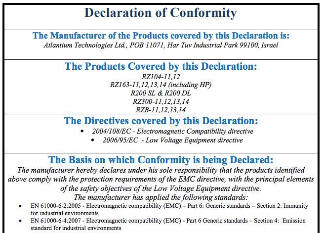 CE Declaration